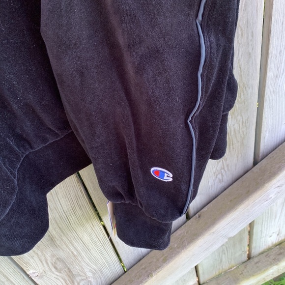 Champion Velour Satin Trim Half Zip Sweatshirt Black, Women's size L - Picture 11 of 15
